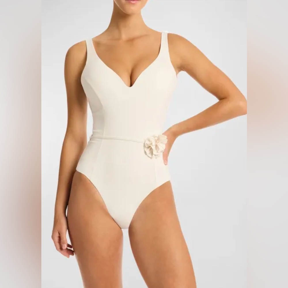 Casa Del Mar Plunge Swimsuit - Coconut